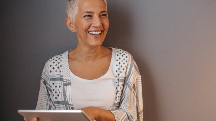 Woman with iPad